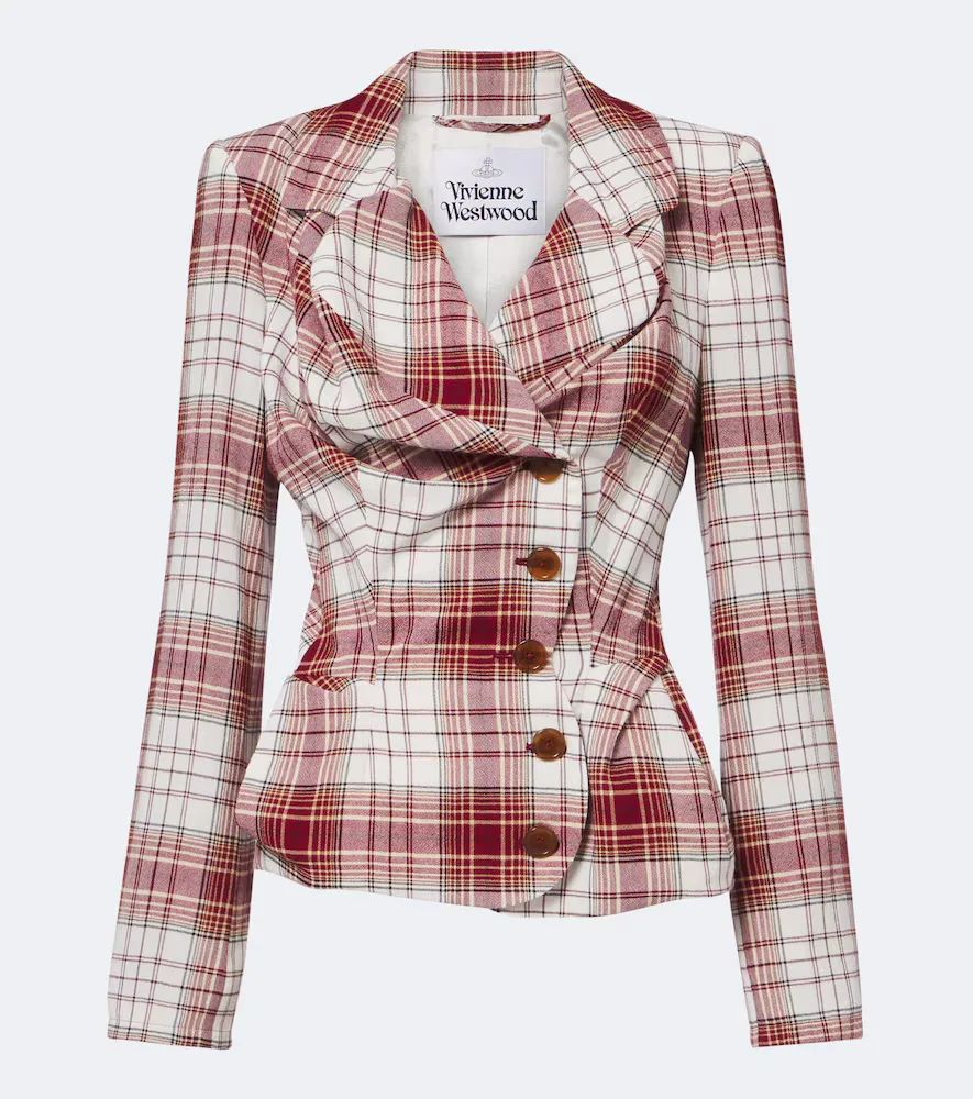 Drunken Tartan Crpe Blazer by Vivienne Westwood