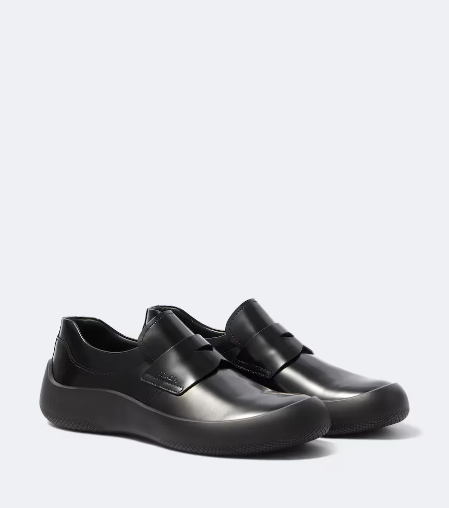 Leather Penny Loafers by Prada