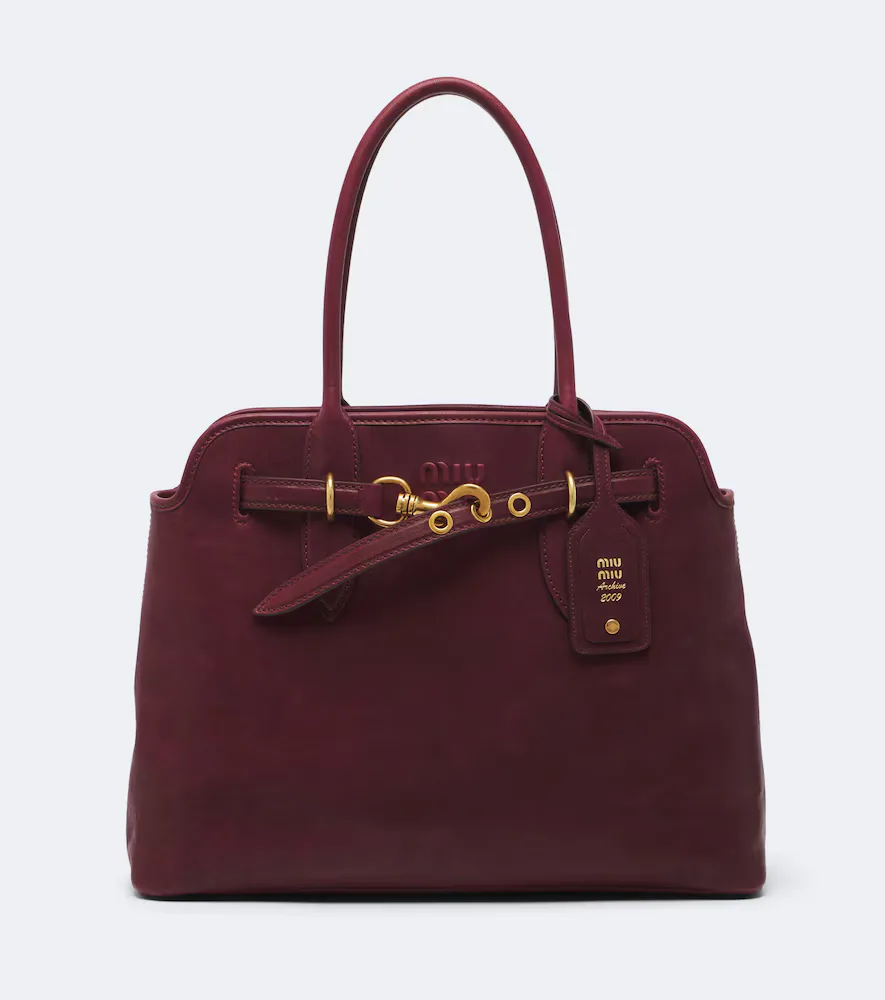Aventure Leather Shoulder Bag by Miu Miu