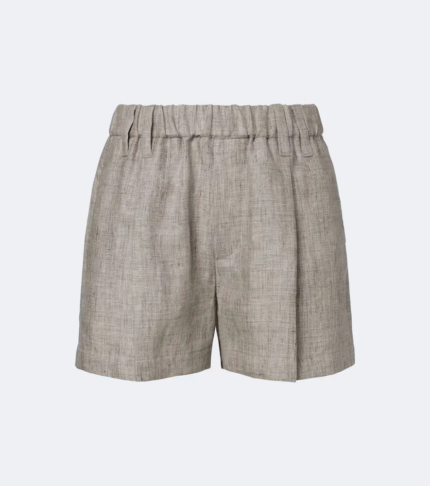 Monili Linen Shorts by Brunello Cucinelli