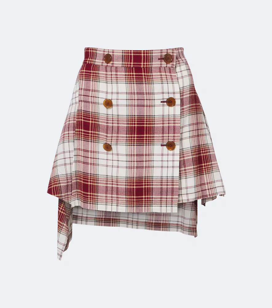 Marta Tartan Crpe Miniskirt