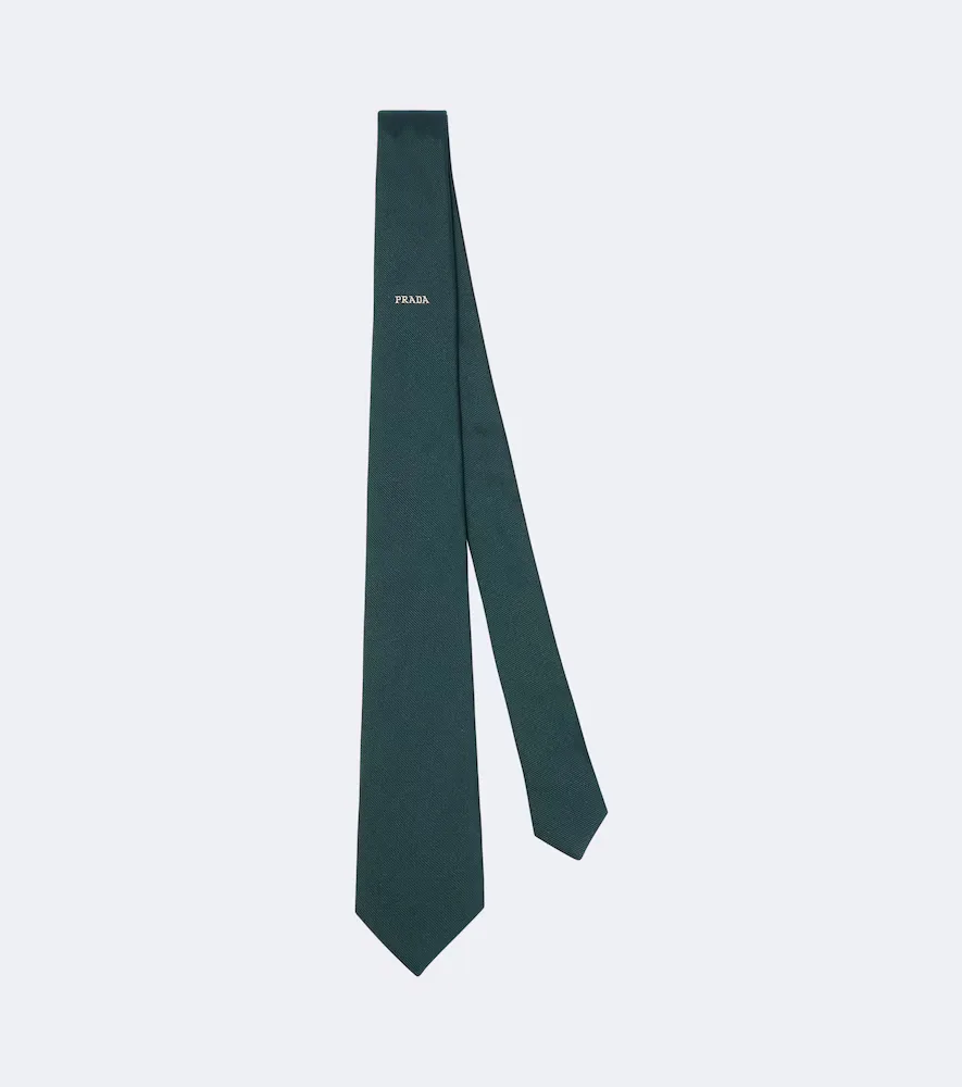 Logo Silk Tie by Prada