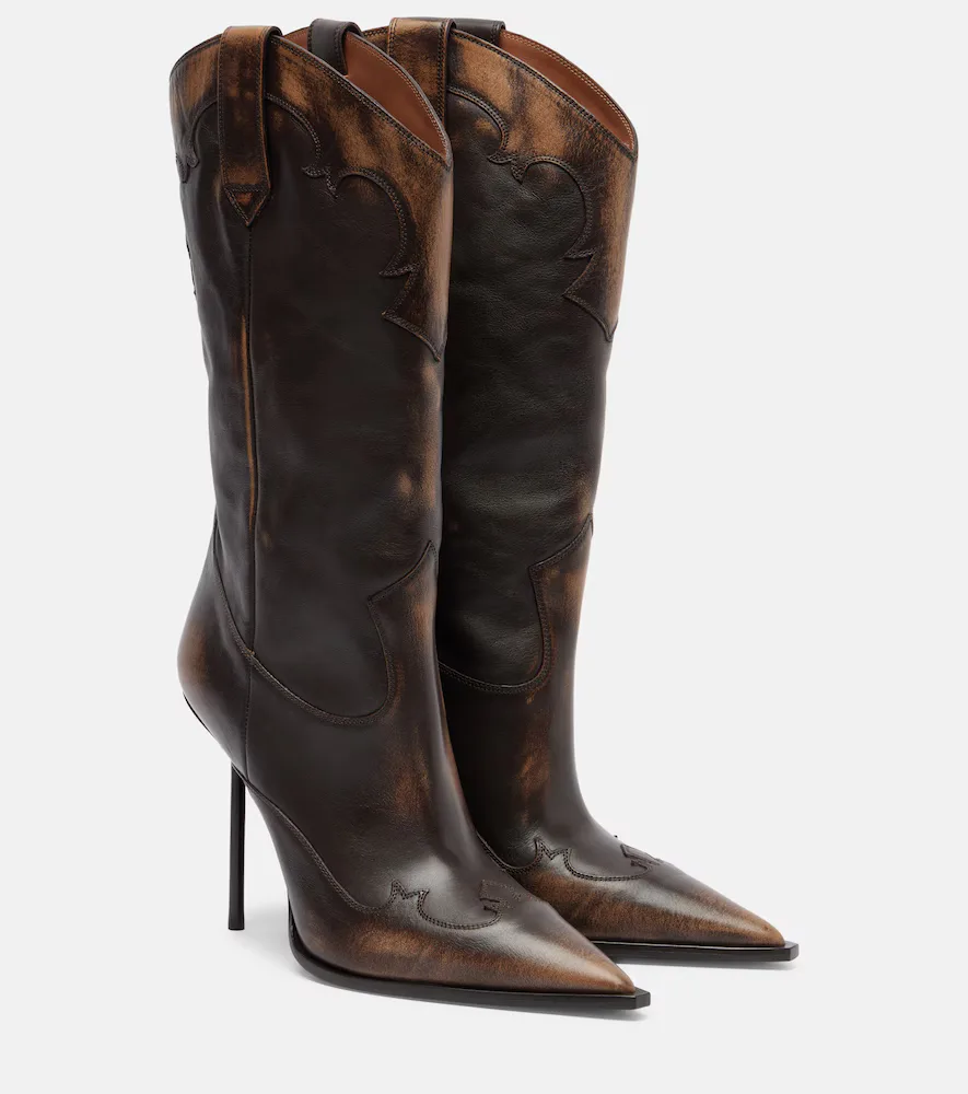 Lidia 105 Leather Mid-Calf Boots by Paris Texas