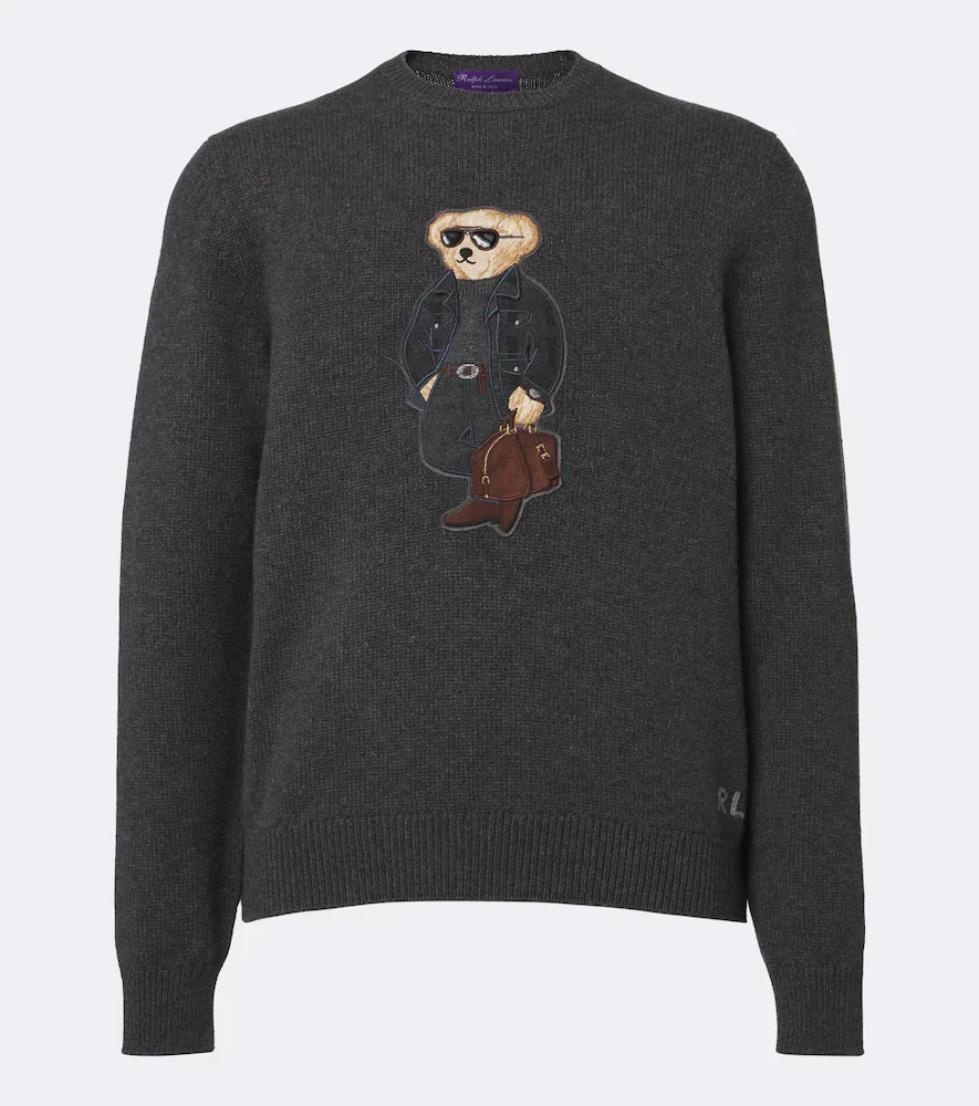 Purple Label Polo Bear Embroidered Sweater by Ralph Lauren
