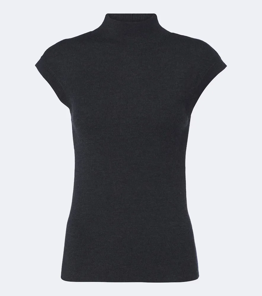 Ribbed-Knit Virgin Wool Top by Jardin Des Orangers