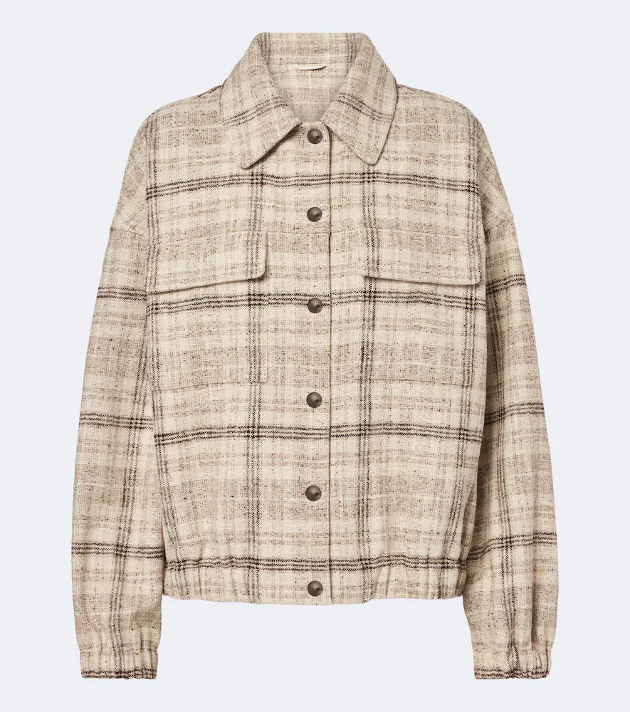 Checked Cotton, Silk, and Hemp-Blend Jacket by Brunello Cucinelli
