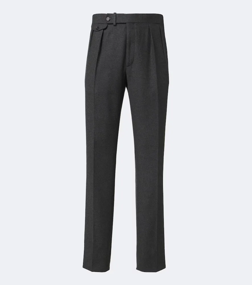Purple Label Gregory Pleated Wool Straight Pants by Ralph Lauren