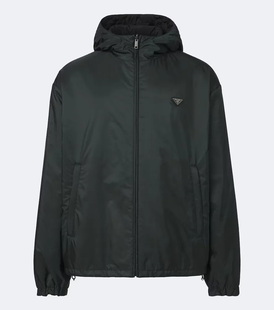 Re-Nylon Logo Hooded Jacket by Prada