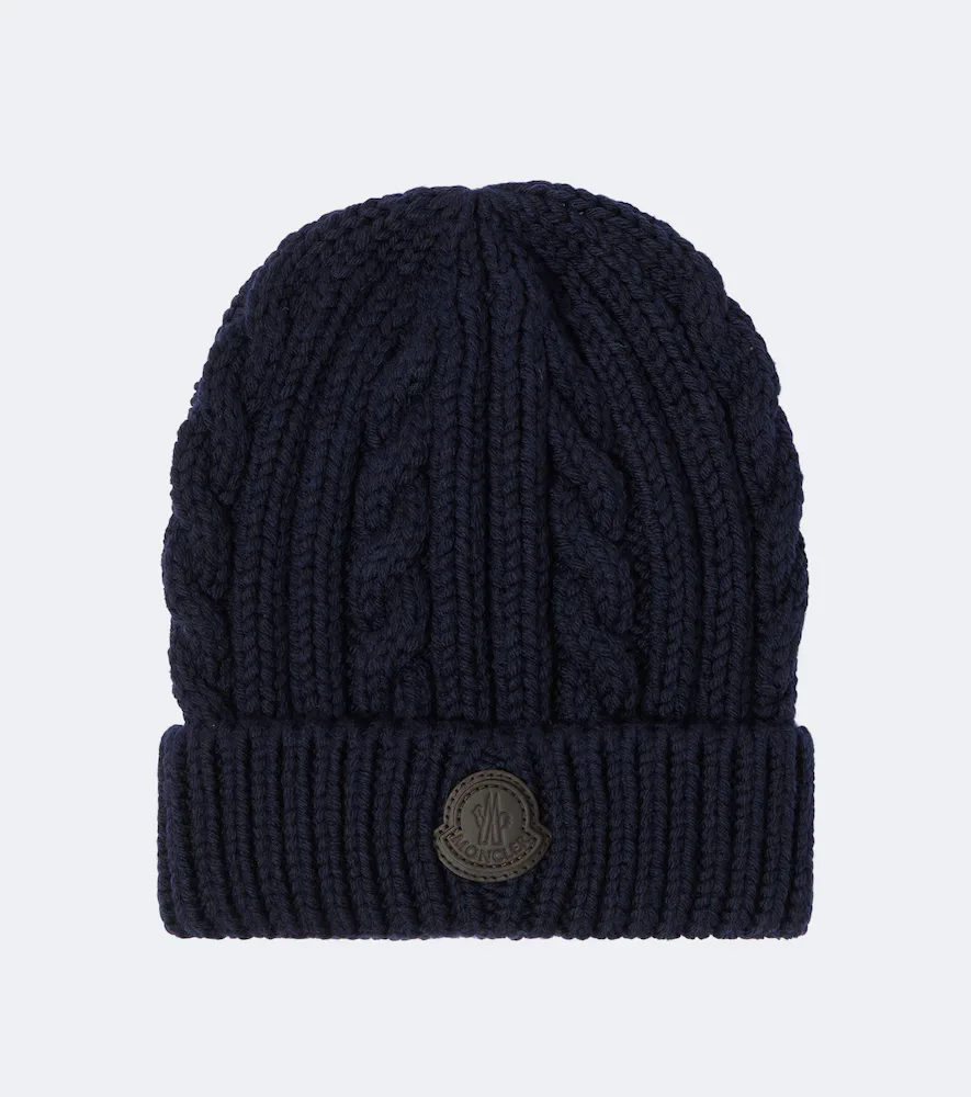 Cable-Knit Virgin Wool Beanie by Moncler