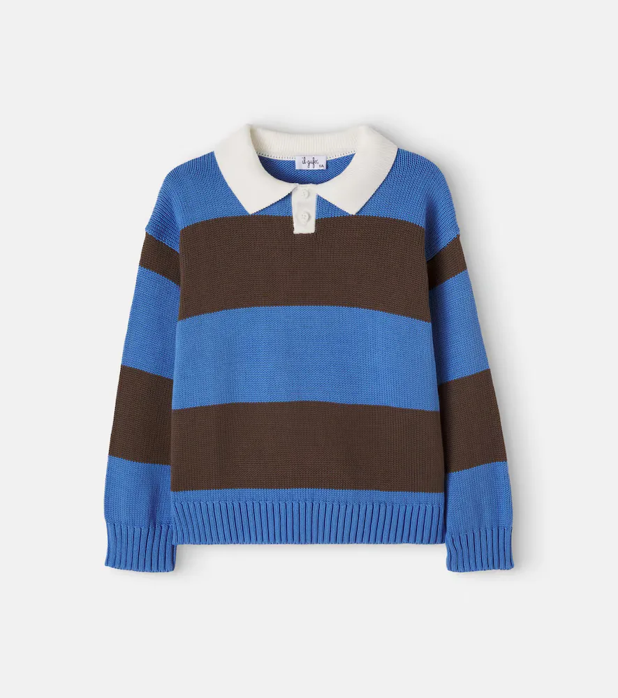 Striped Cotton Polo Sweater by Il Gufo