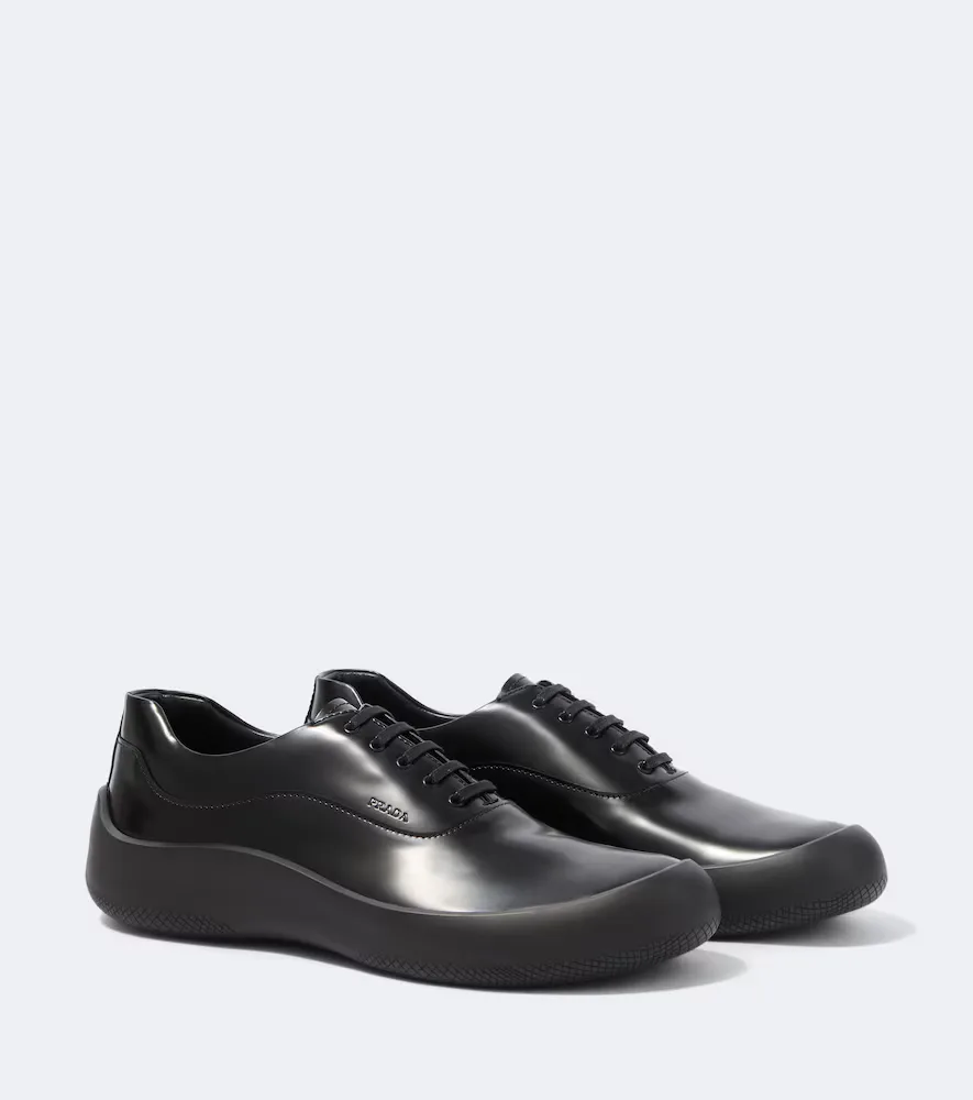 Leather Sneakers by Prada