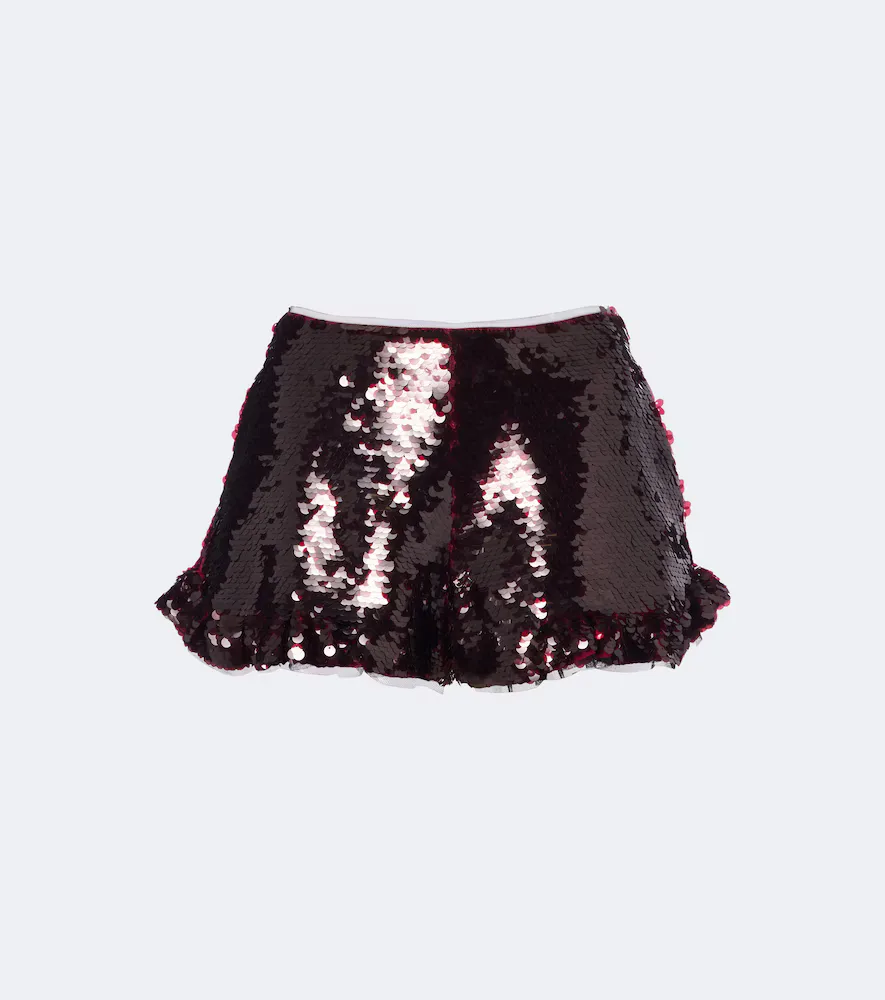 Ruffled Sequined Shorts