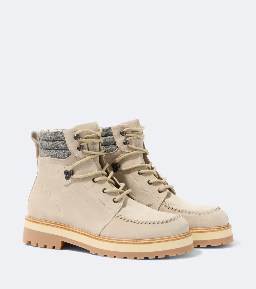 Suede Lace-Up Boots by Eleventy