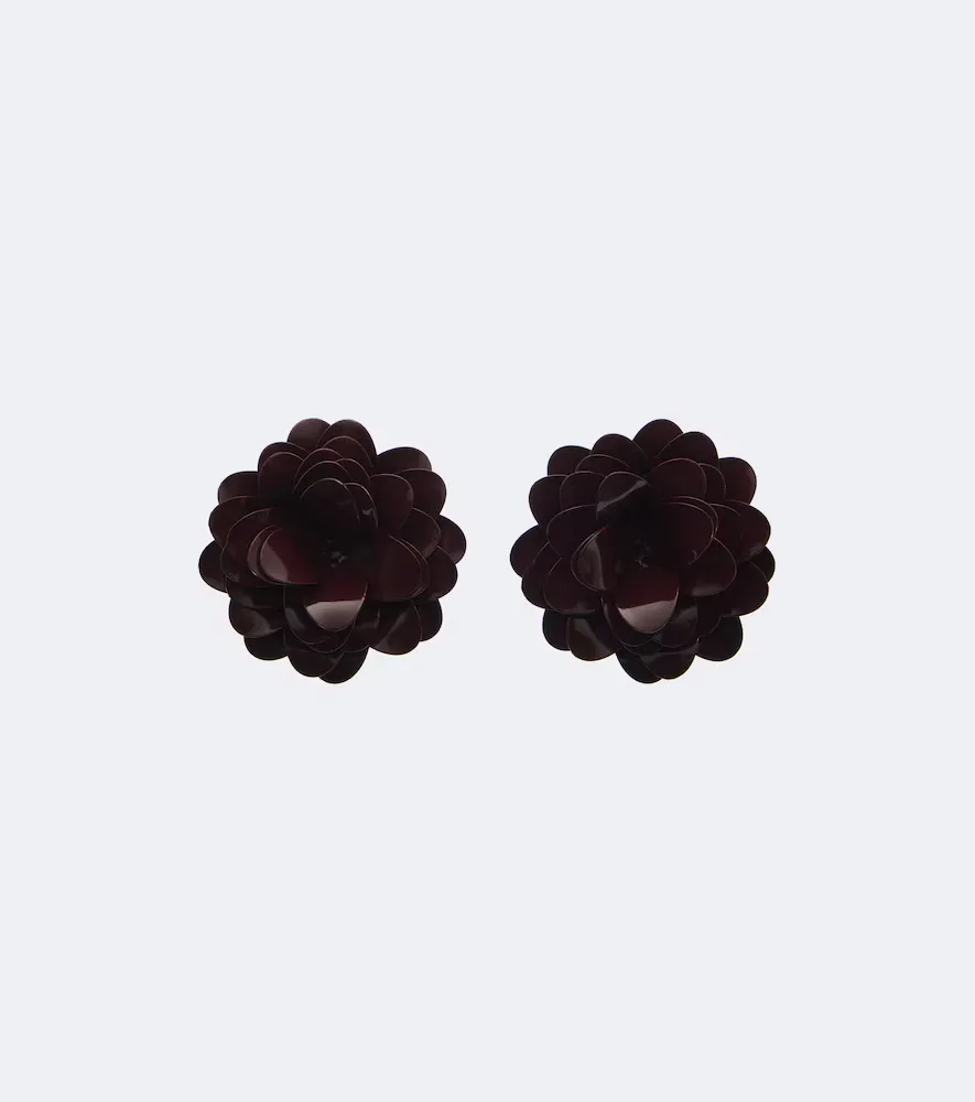 Bunched Petal Clip-On Earrings by Victoria Beckham