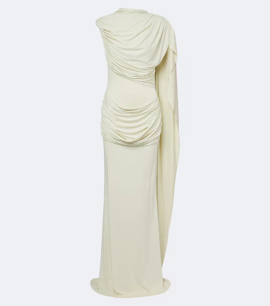 Draped Jersey Gown by De La Vali