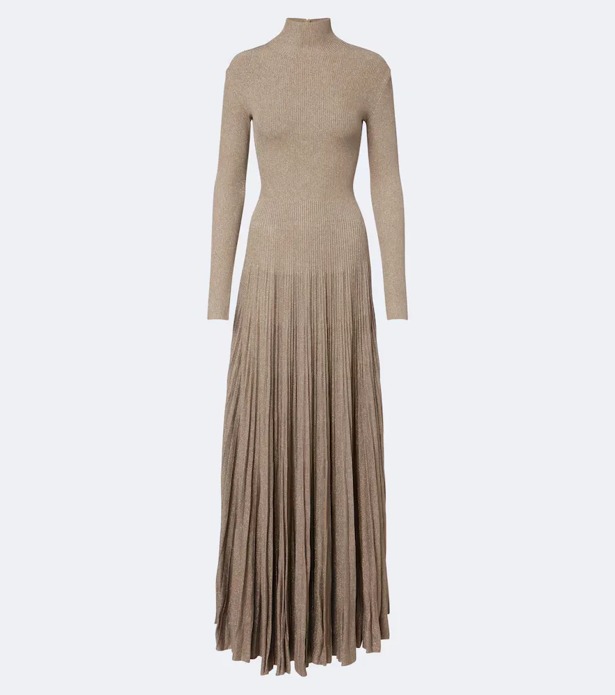Knitted Pleated Maxi Dress by Ralph Lauren