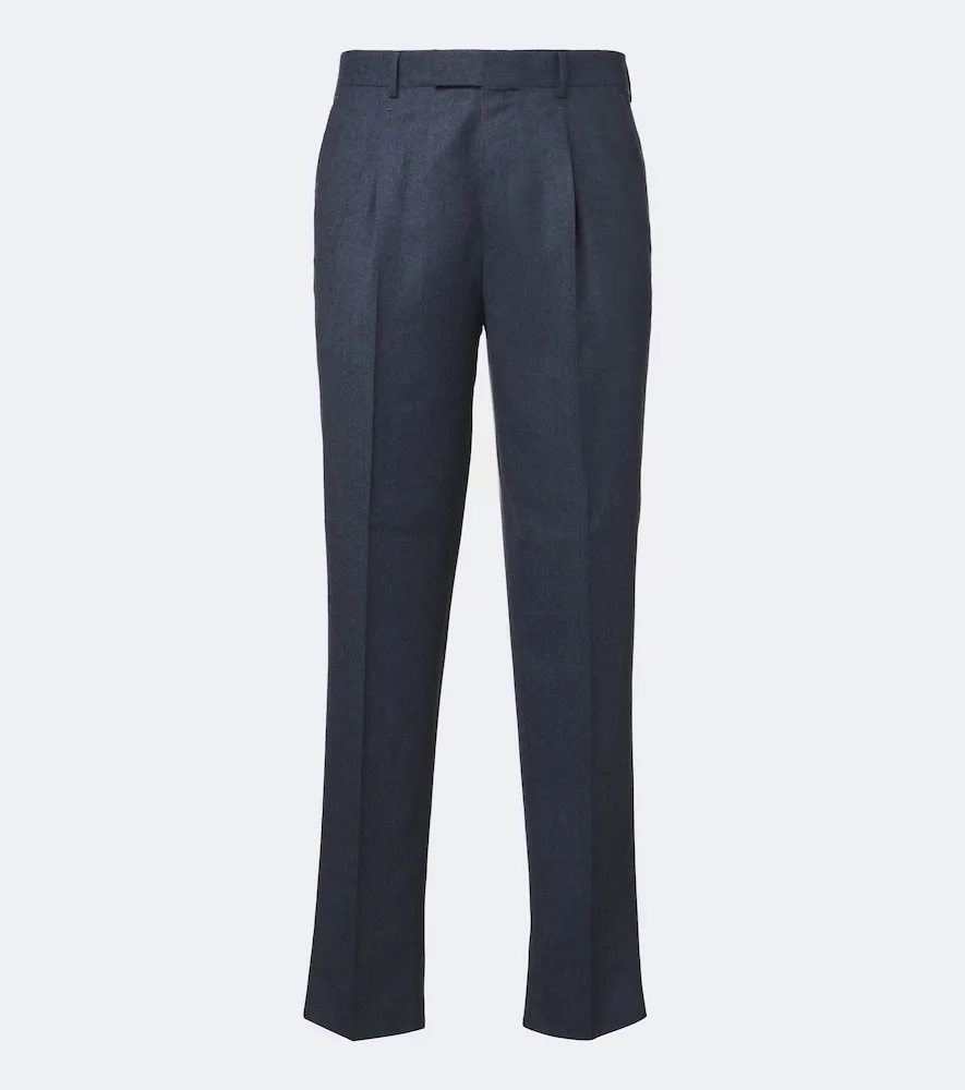 Wool Flannel Straight Pants by Zegna