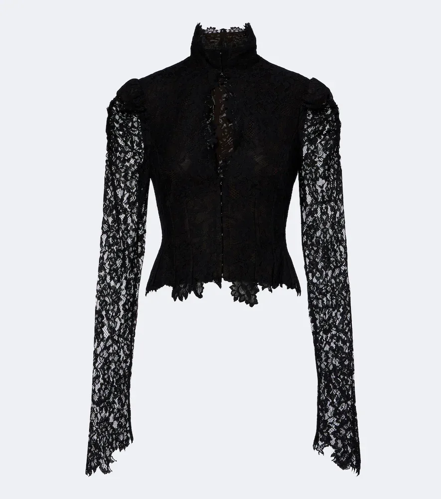 Vitalis Lace Cotton-Blend Corset Top by De La Vali