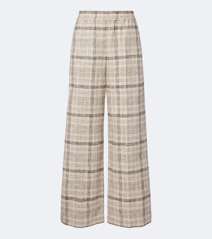 Cotton, Silk, and Hemp-Blend Wide-Leg Pants by Brunello Cucinelli