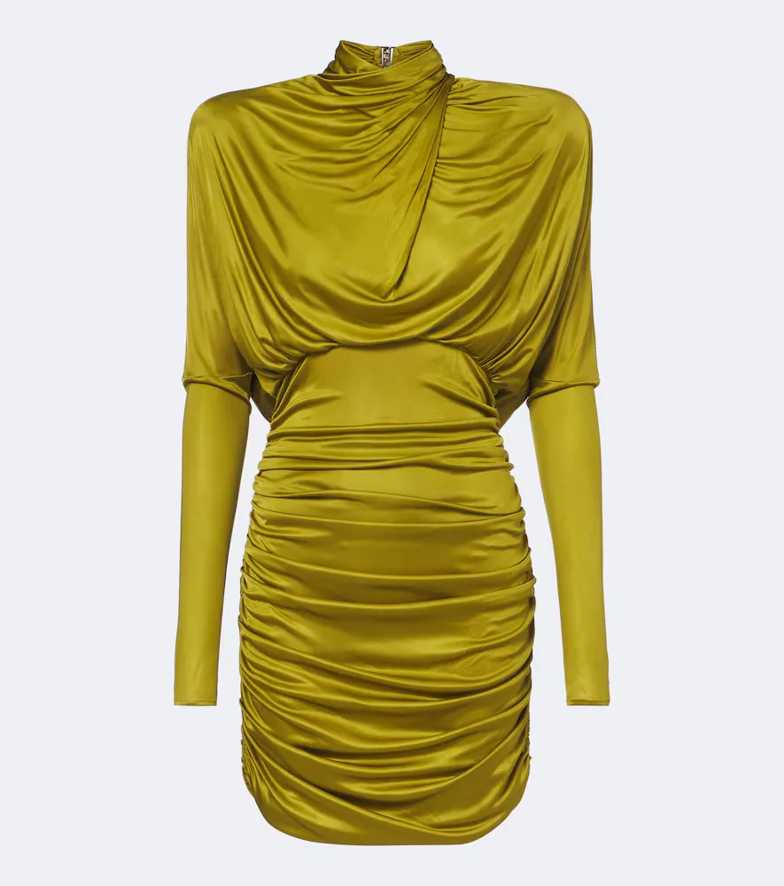 Draped Open-Back Jersey Minidress by Balmain