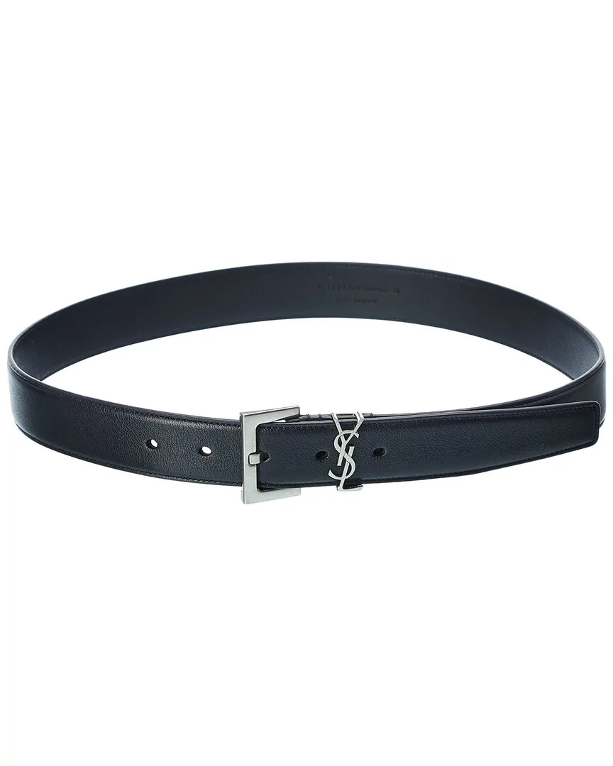 Monogram Leather Belt by Saint Laurent