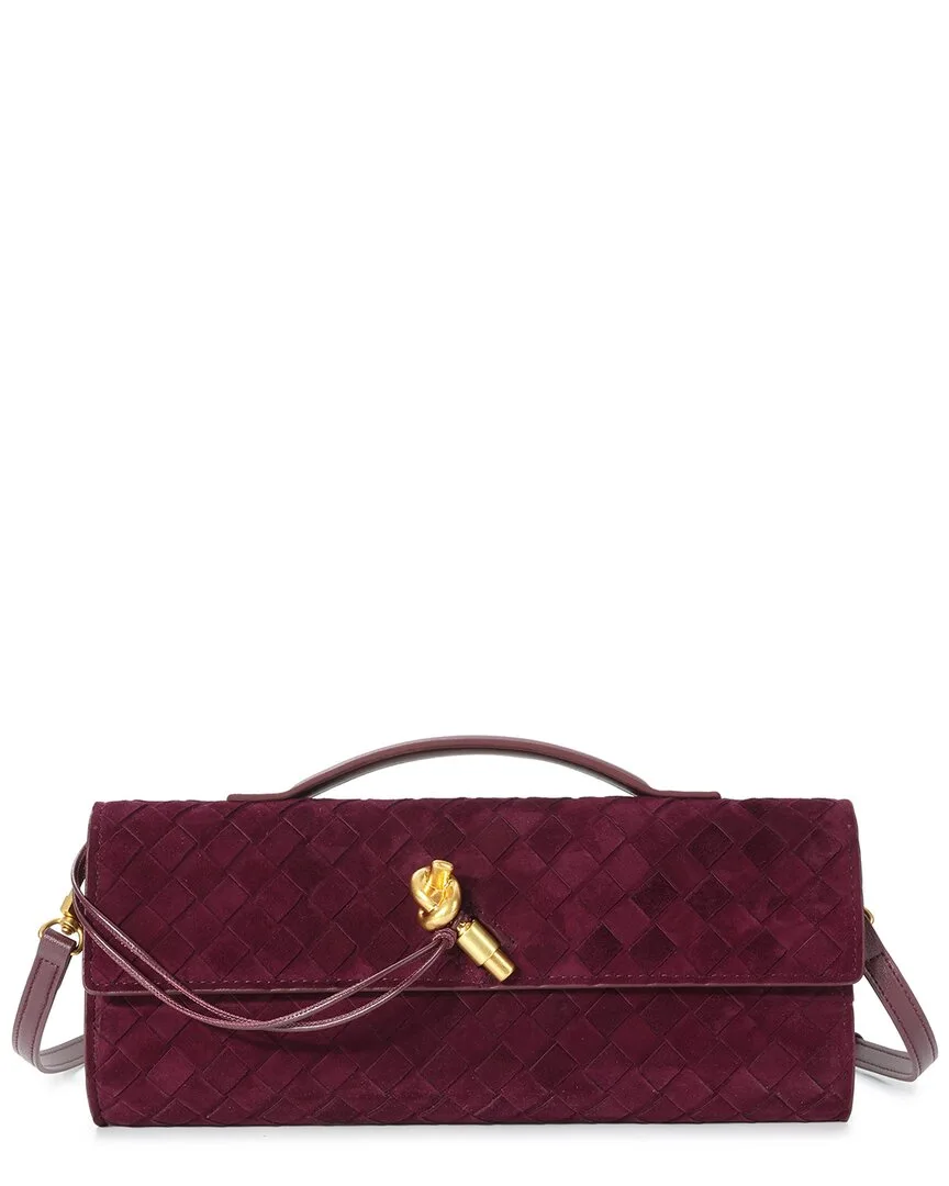Woven Suede & Leather Shoulder Bag