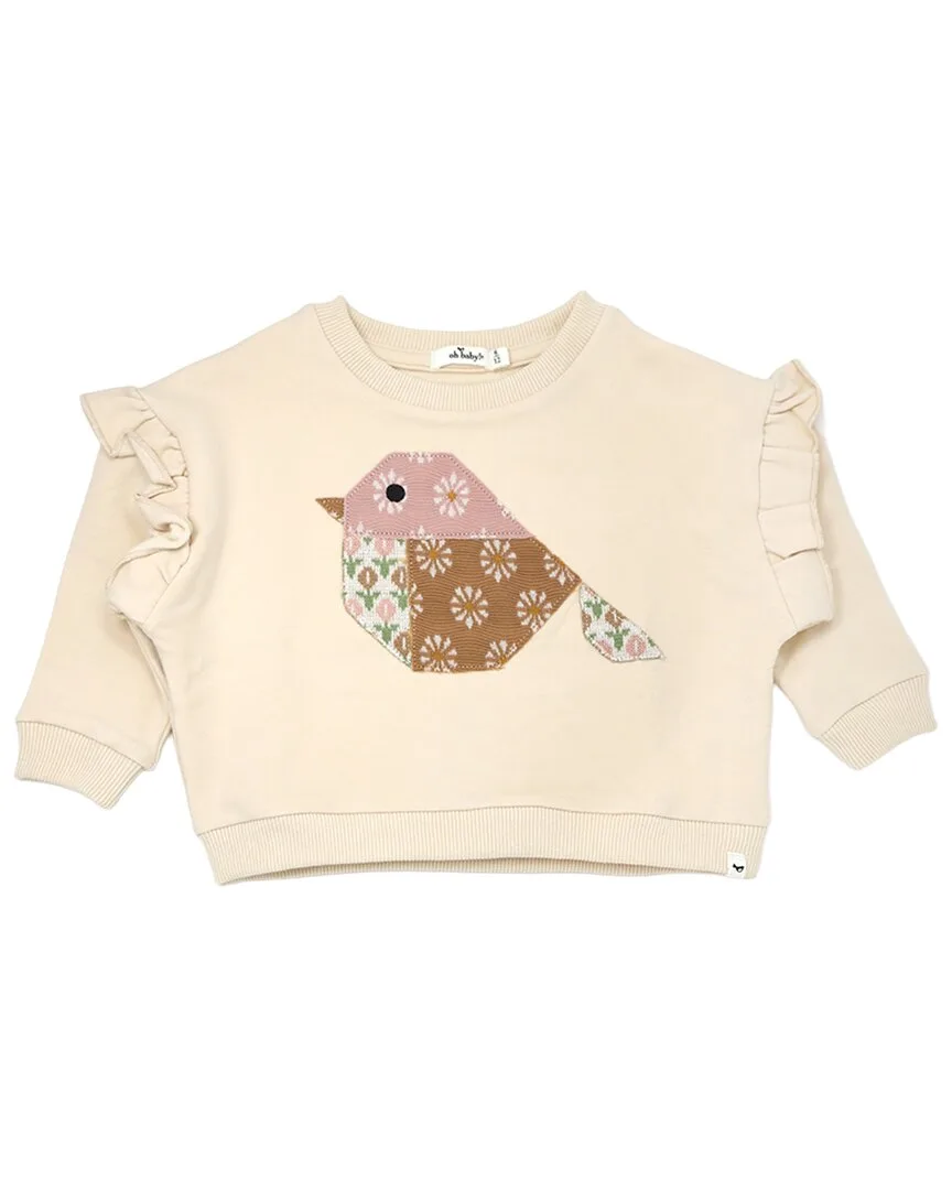 Quilted Bird Applique Millie Slouch Sweater by Oh Baby