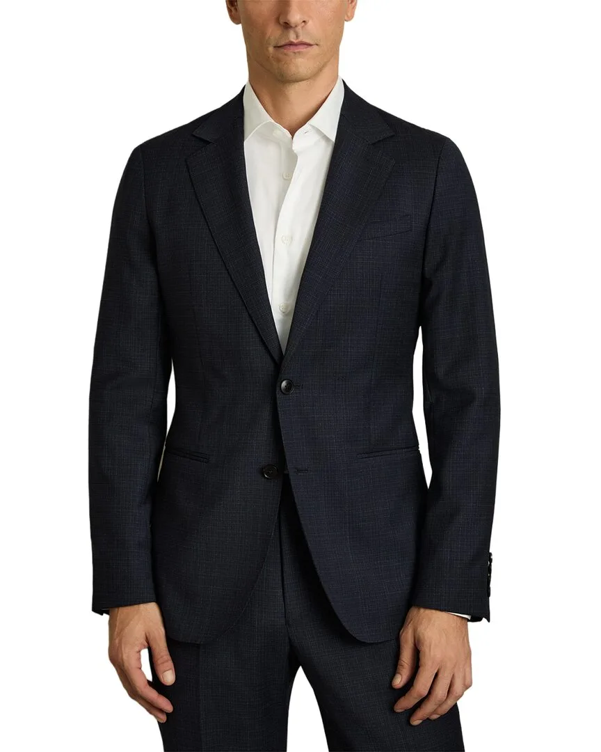 Hatch Notch Texture Wool-Blend Formal Jacket by Reiss
