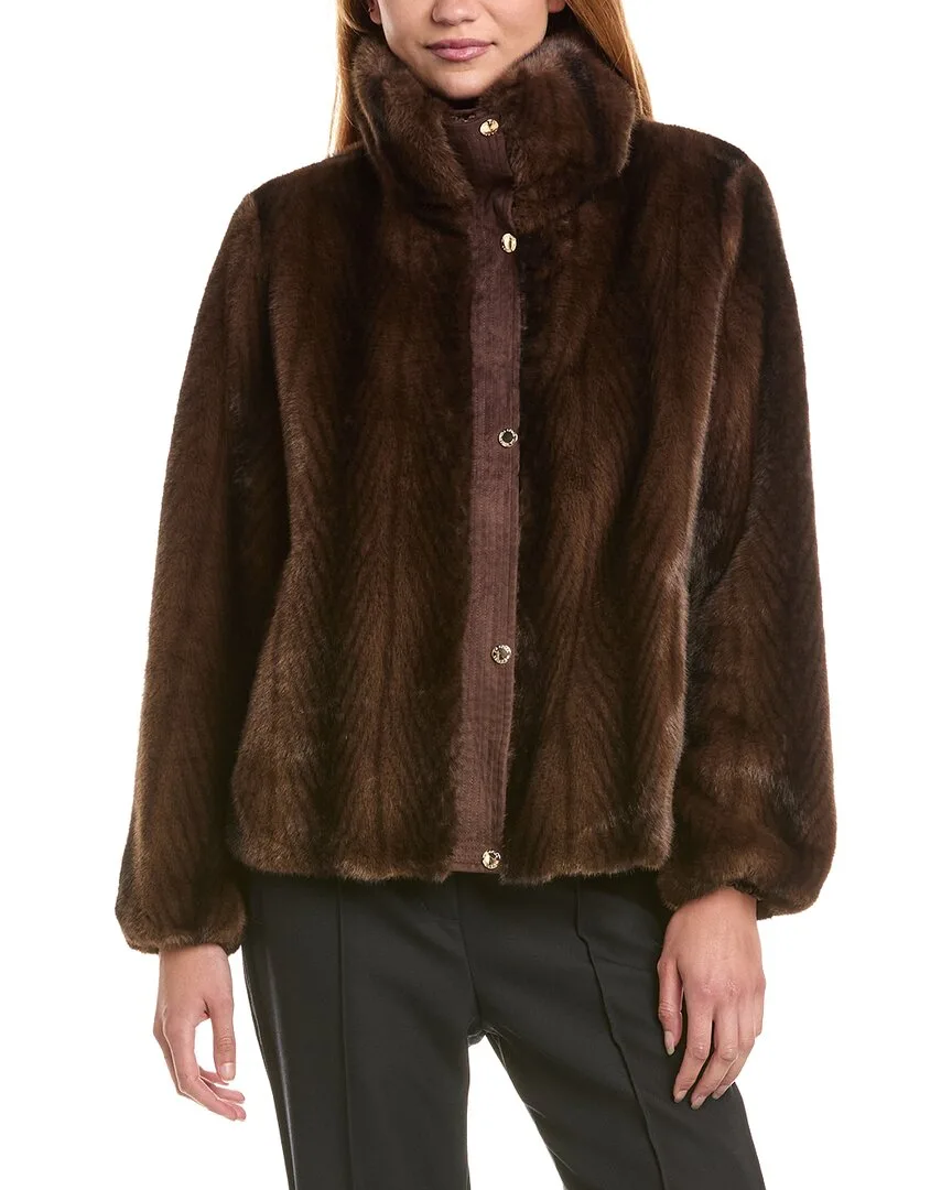 Faux Fur Bomber Jacket by Via Spiga