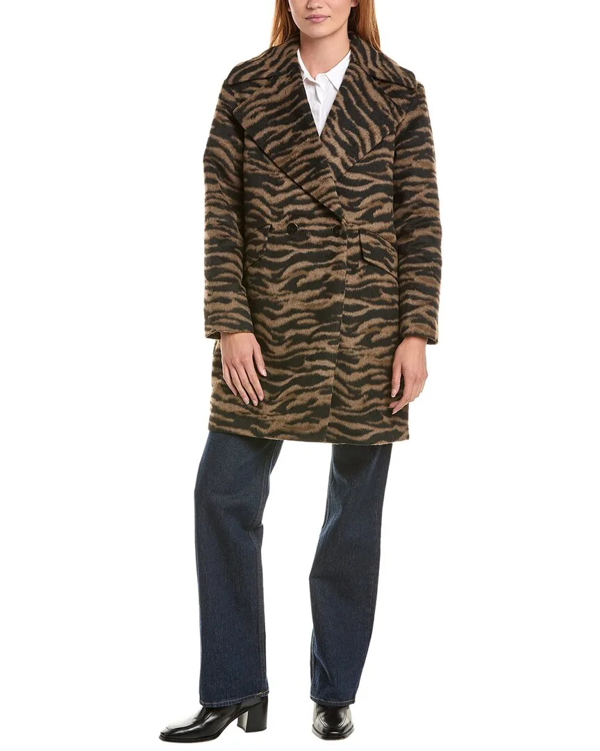 Double-Breasted Zebra Coat by Via Spiga
