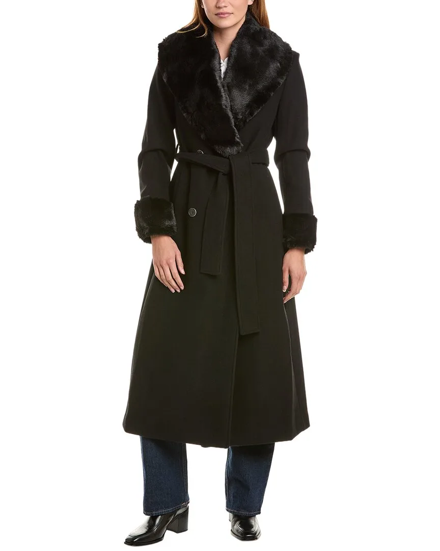 Double-Breasted Belted Coat by Via Spiga