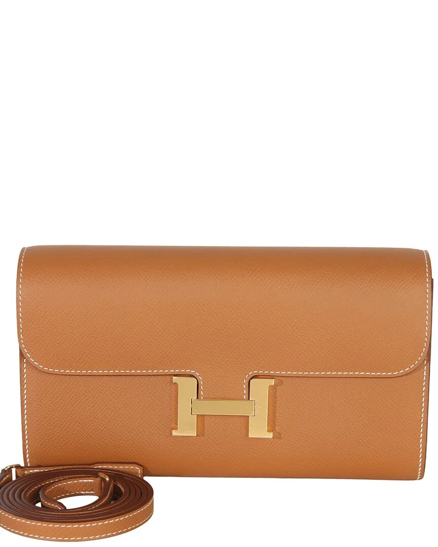 Brown Leather Epsom Constance Long Wallet to Go Ghw (authentic Pre-Loved)