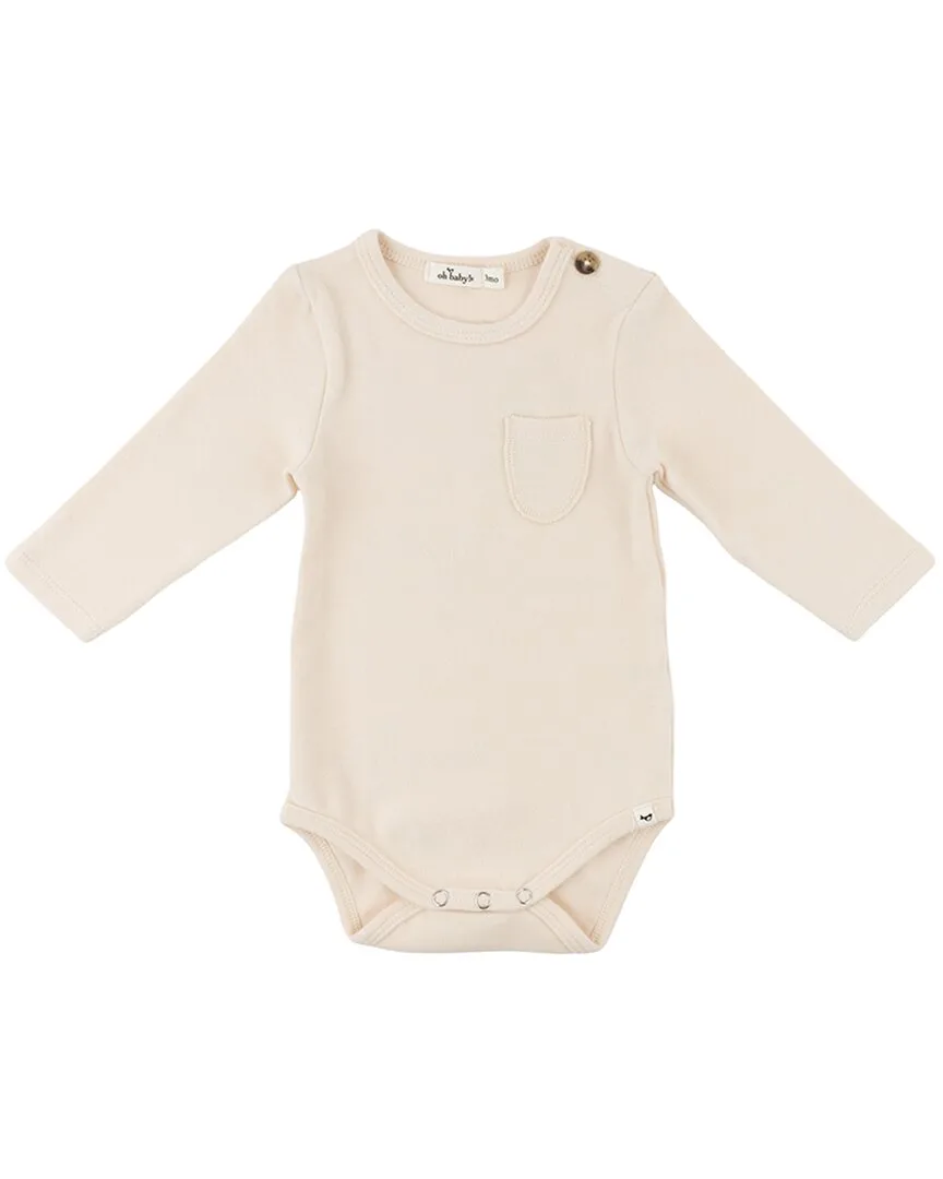 Mini Stripe Pocket Onesie by Oh Baby