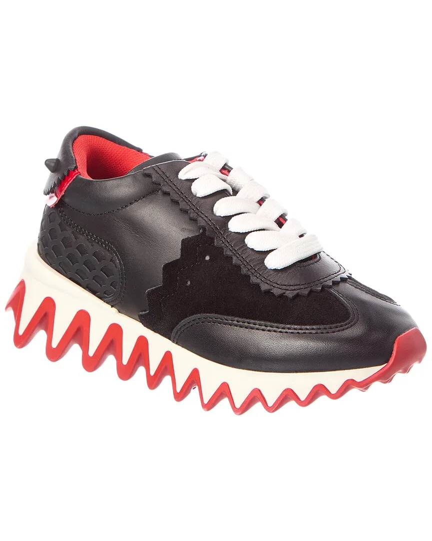 Mini Shark Leather & Suede Sneaker by Christian Louboutin