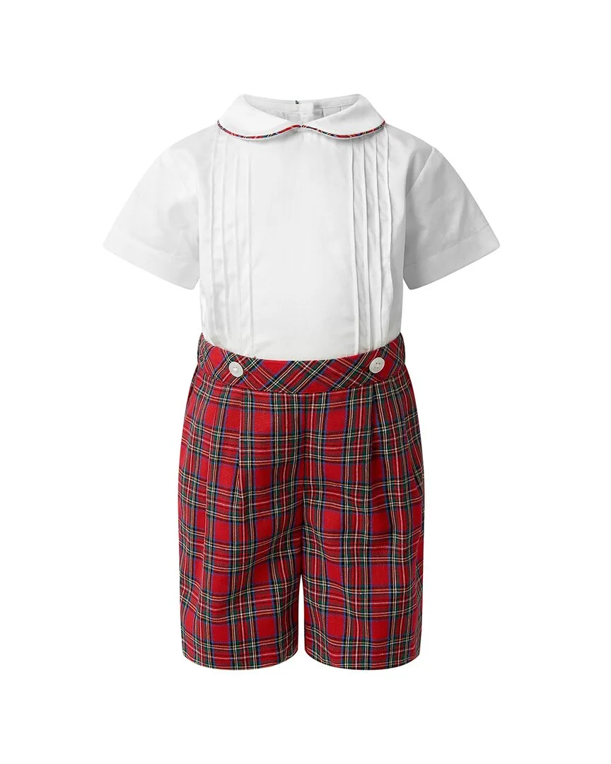 Tartan Shirt & Short Set by Rachel Riley