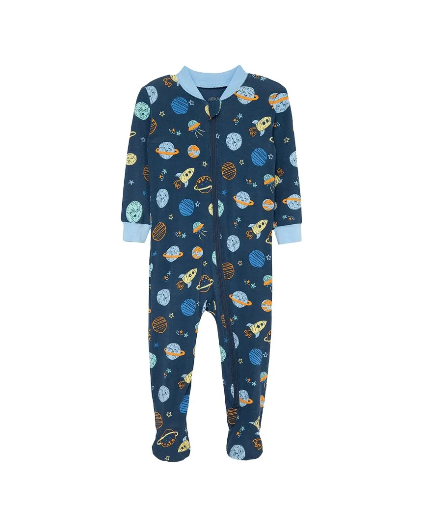 Space Zip Front Footie by Little Me
