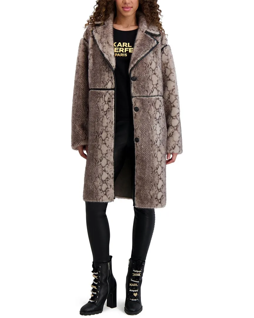 Faux Shearling Coat by Karl Lagerfeld