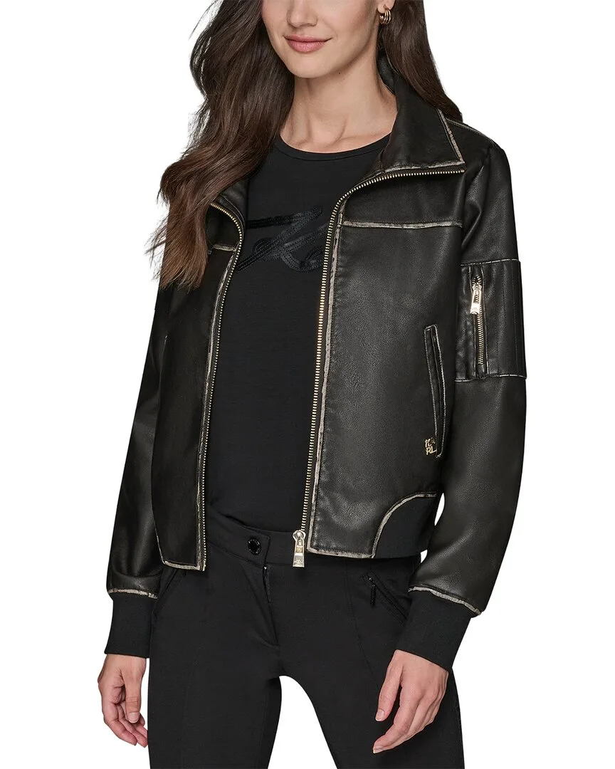 Faux Leather Jacket by Karl Lagerfeld