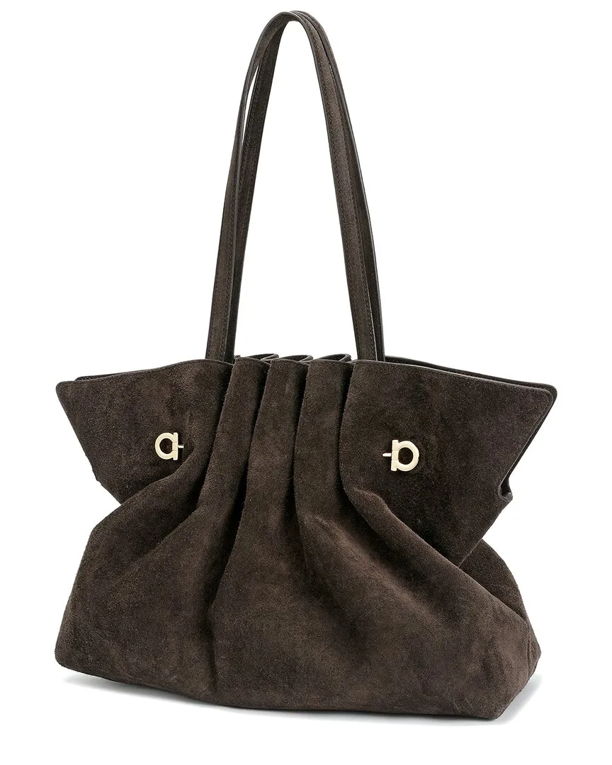 Sculpted Suede Tote by Tiffany & Fred Paris