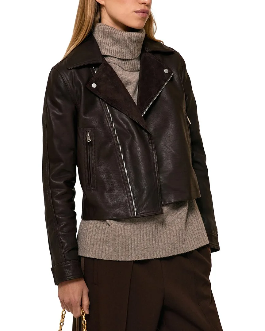 Lidia Leather Jacket by Reiss