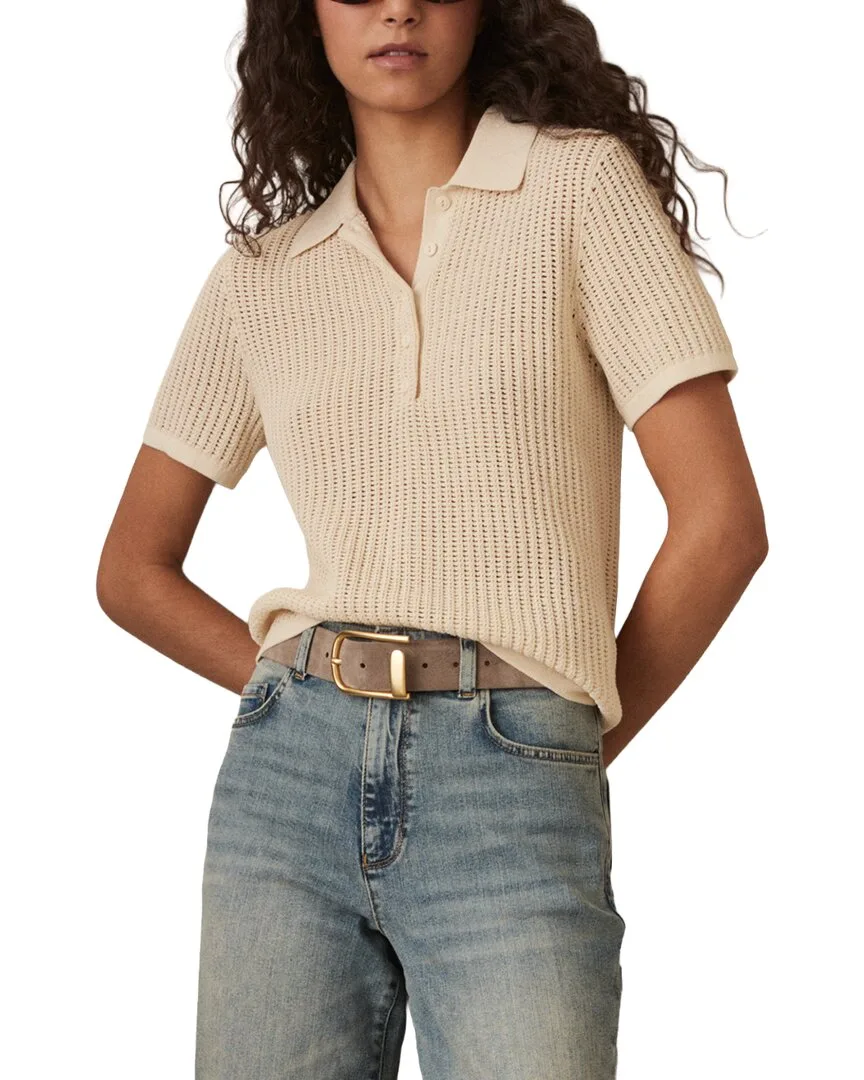 Evi Polo Knit Top by Reiss