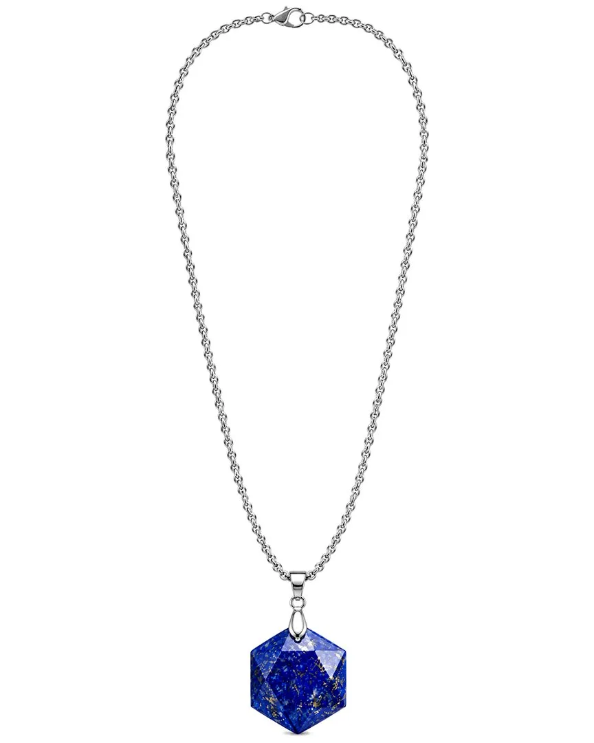 Stainless Steel Lapis Lazuli Necklace by Jean Claude