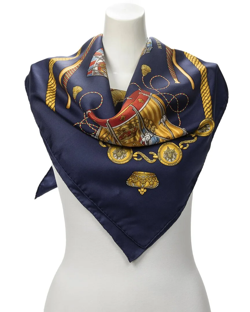 Les Tambours by Joachim Metz Scarf (authentic Pre-Loved) by Herms