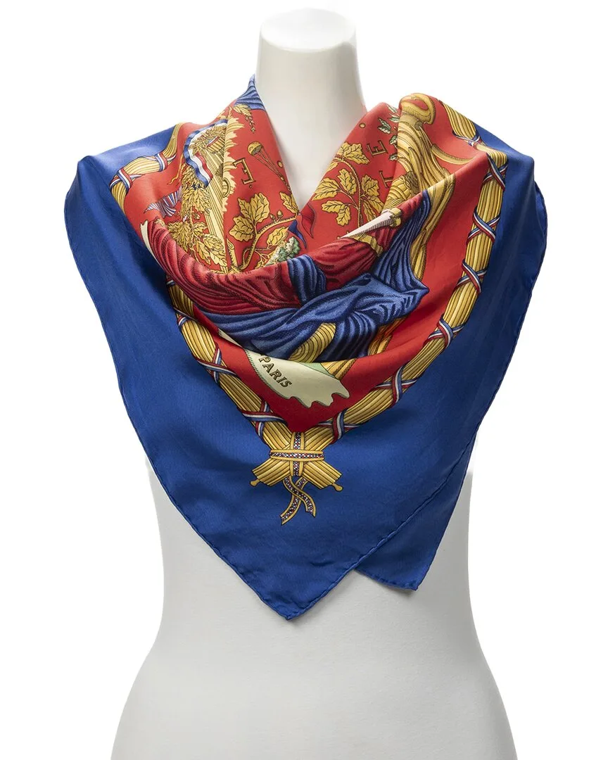 1789 Liberte Egalite Fraternite by Joachim Metz Scarf (authentic Pre-Loved) by Herms