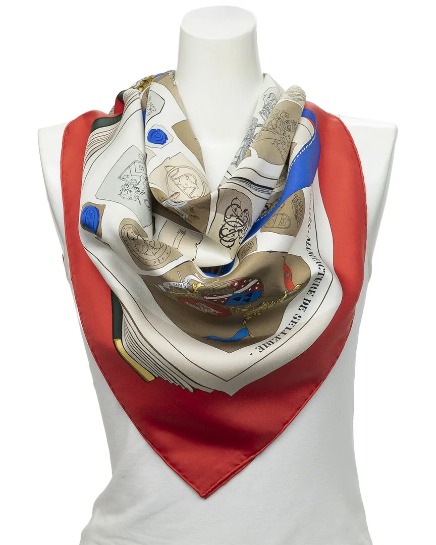 Chiffres Et Monogrammes by Lise Coutin Scarf (authentic Pre-Loved) by Herms
