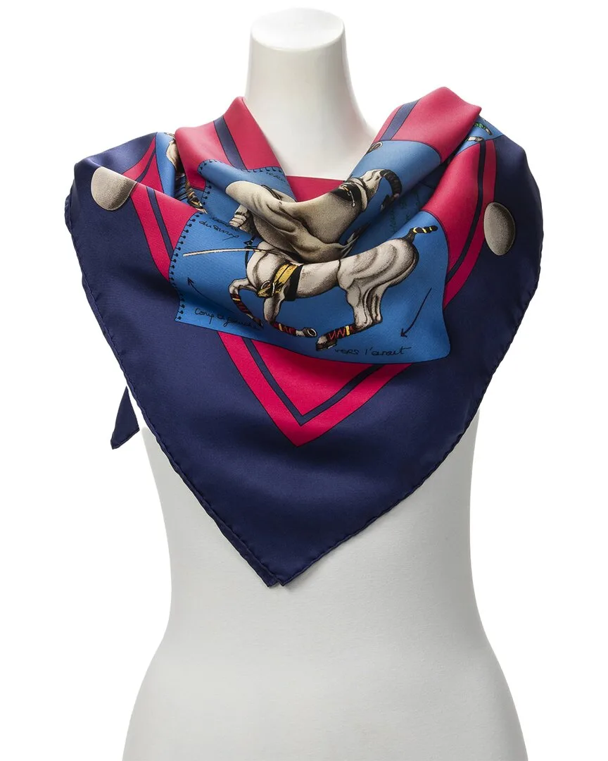 Le Monde De Polo by Chantal De Crissey Scarf (authentic Pre-Loved) by Herms
