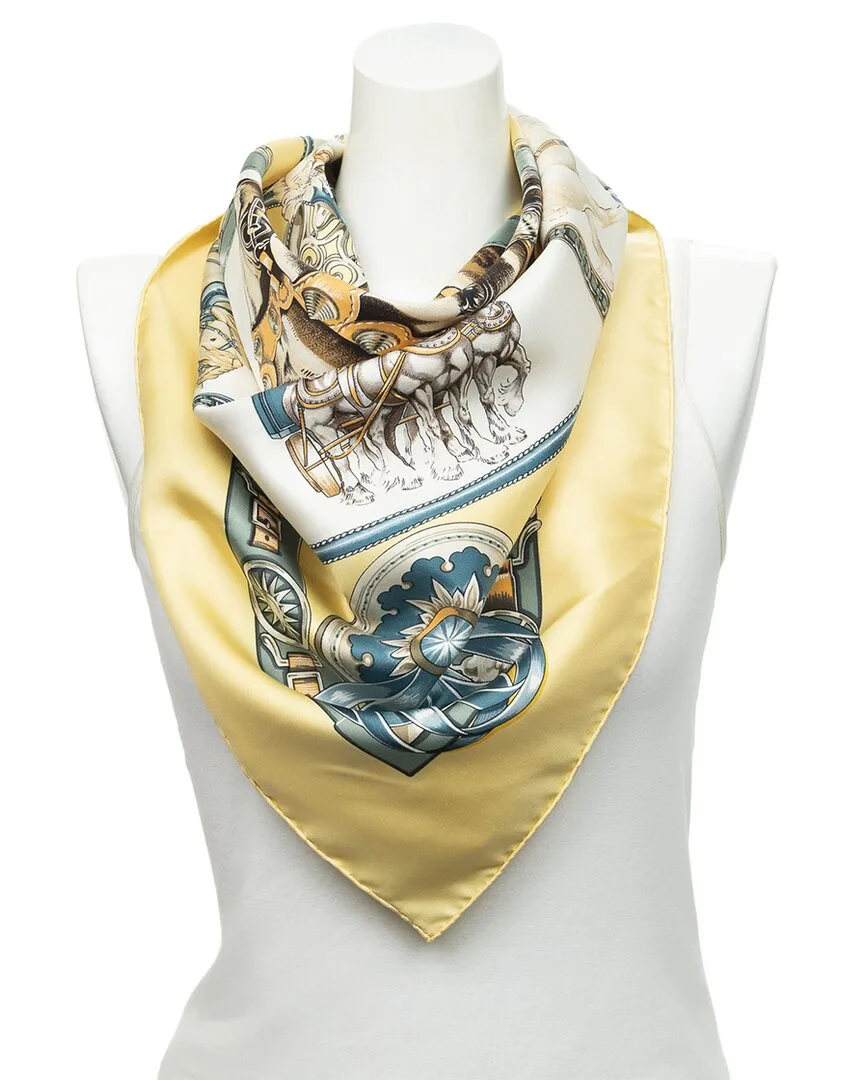 Chevaux De Trait by Laurence Bourthoumieux Scarf (authentic Pre-Loved)