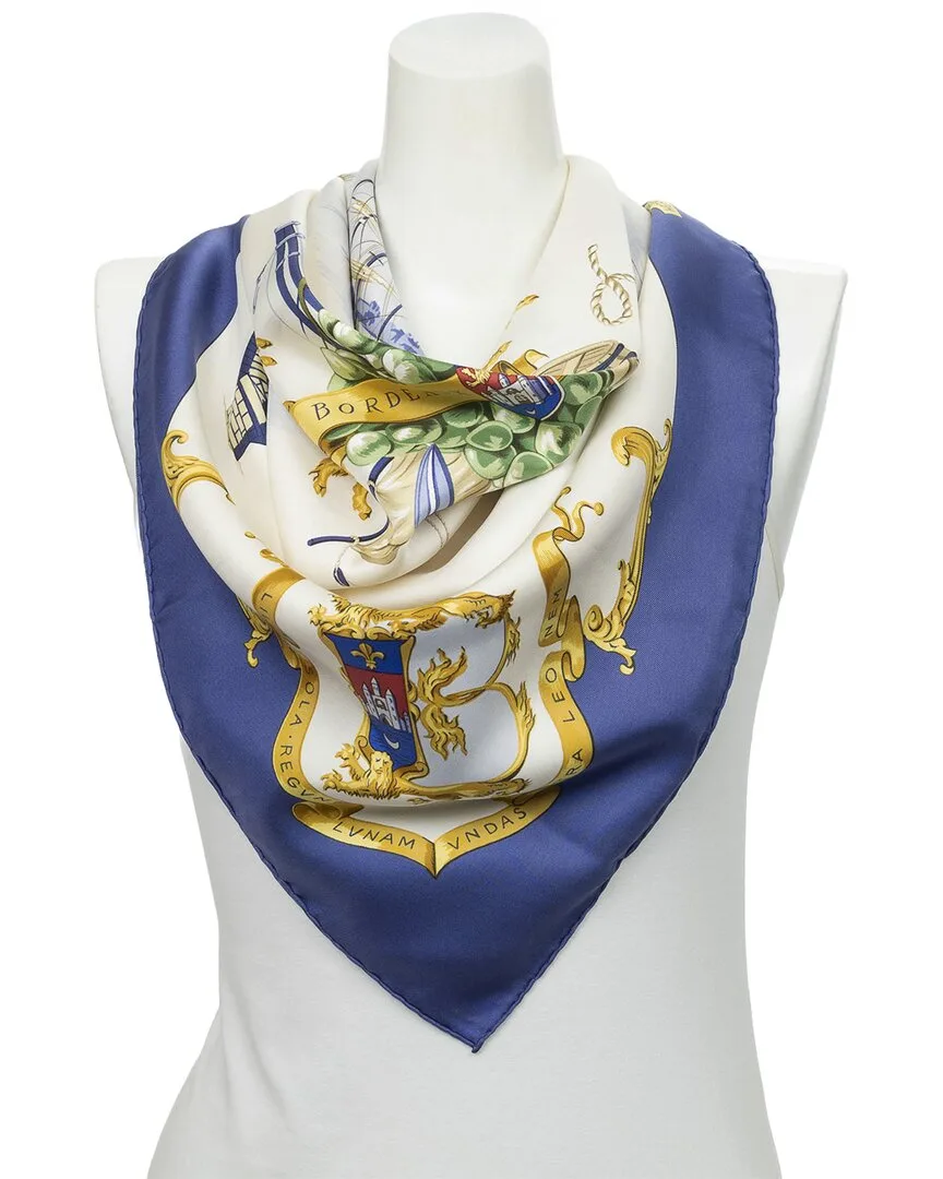 Bordeaux Porte Oceane by Hugo Grygkar Scarf (authentic Pre-Loved) by Herms