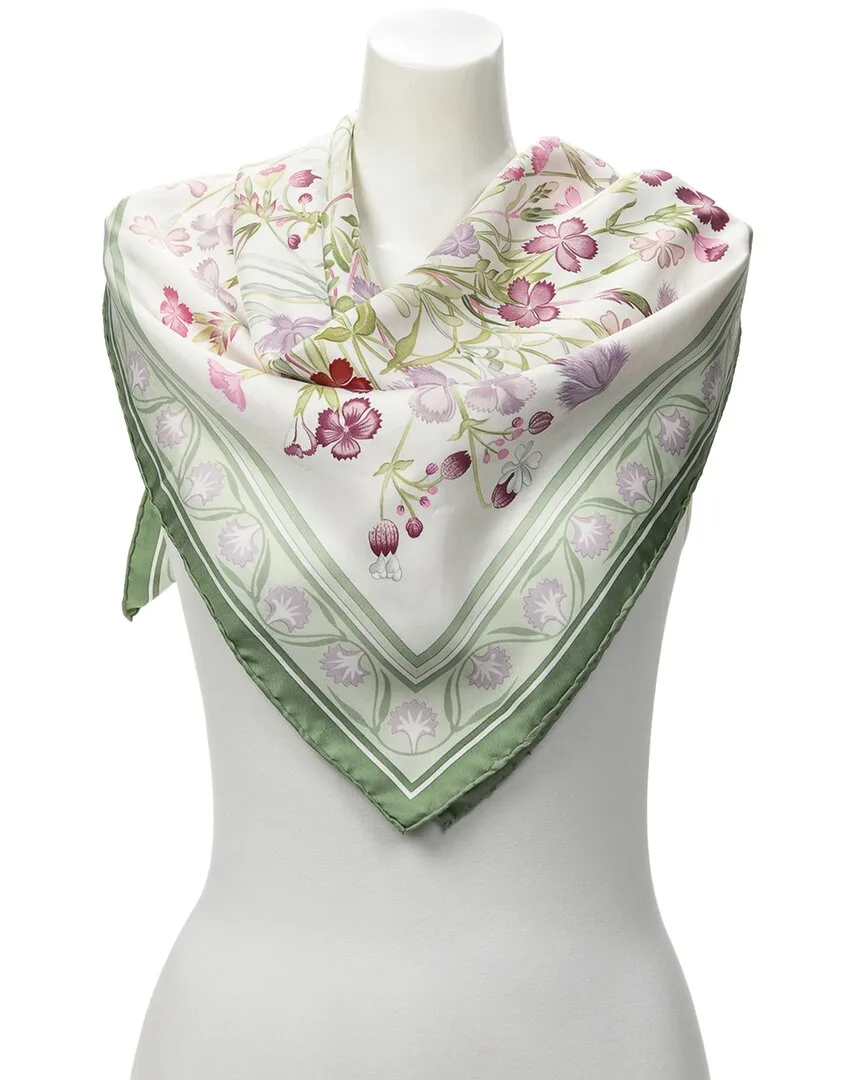 Oeillets Sauvages Et Autres Caryolphillees by Niki Goulandris Scarf (authentic Pre-Loved) by Herms