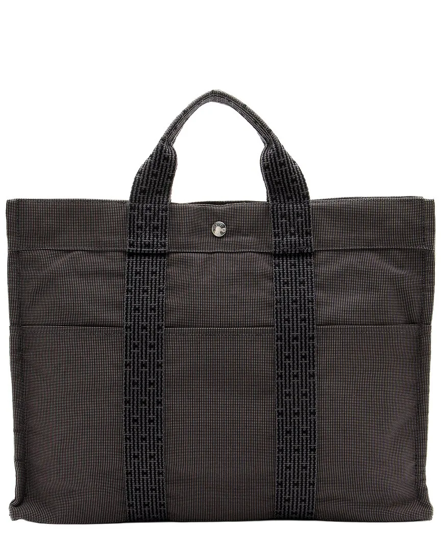 Black & Grey Canvas & Nylon Herline mm Tote (authentic Pre-Loved)